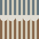 Dekornik - Wallpaper Rustic stripes brown / blue