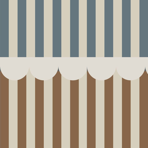  Wallpaper Sample Dekornik – rustic stripes wallpaper Brown / Blue