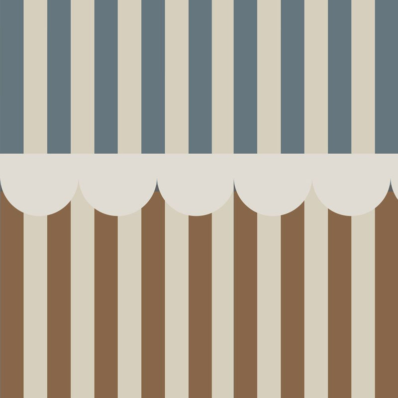  Wallpaper Sample Dekornik – rustic stripes wallpaper Brown / Blue