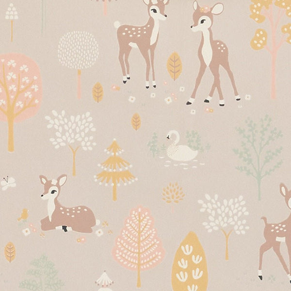 Wallpaper sample Majvillan Golden Woods - Dusty Lilac