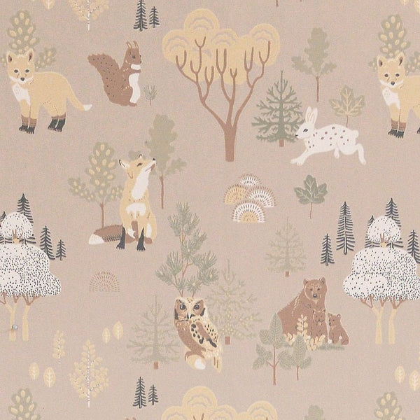 Tapetenmuster Majvillan Deep Forest – Soft Beige