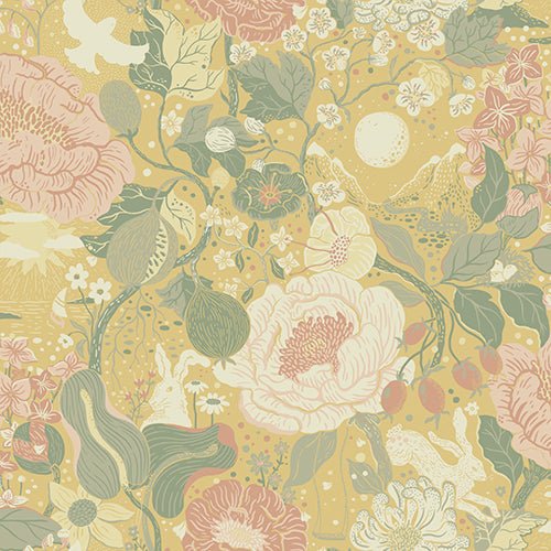 Wallpaper sample Midbec - Växa - Yellow 63014