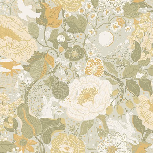 Wallpaper sample Midbec - Växa - Grey/Green/Yellow 63015