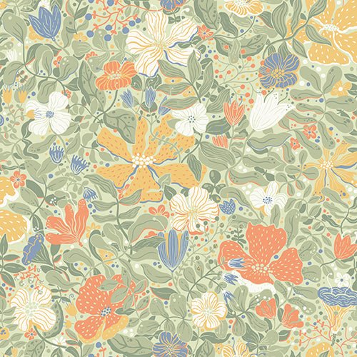 Wallpaper sample Midbec - Midsommar Green