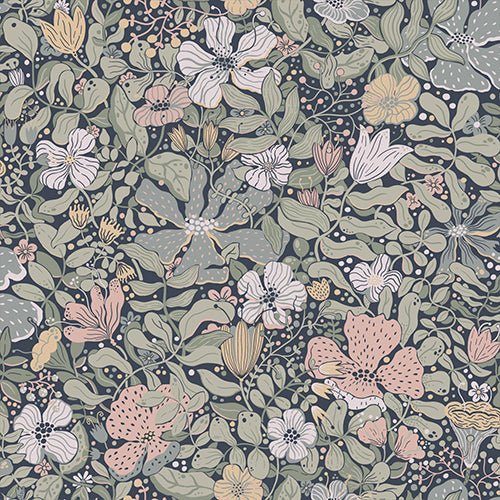 Wallpaper sample Midbec - Midsommar - Dark Blue 63021