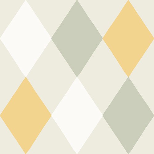 Wallpaper sample Midbec - Kalas Green/Yellow/White