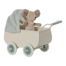 Maileg - Kinderwagen met baby muis - Mint