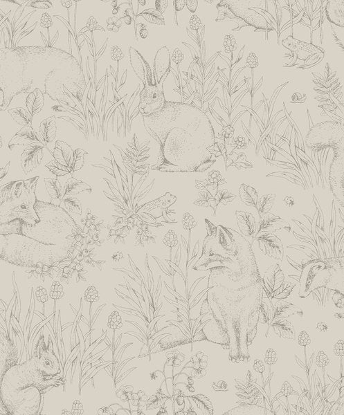  Boråstapeter Wallpaper Newbie - Forest Friends - Beige 