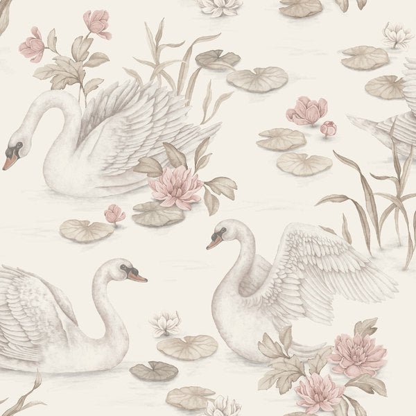 Boråstapeter Wallpaper Newbie - Lily Swan - Warm white