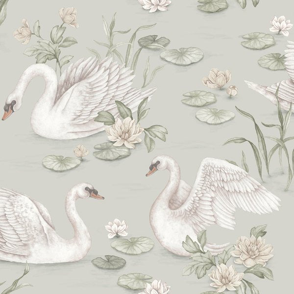 Boråstapeter Wallpaper Newbie - Lily Swan - Grey