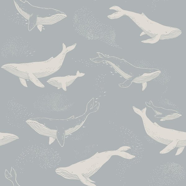 Wallpaper sample Boråstapeter Newbie - Whales