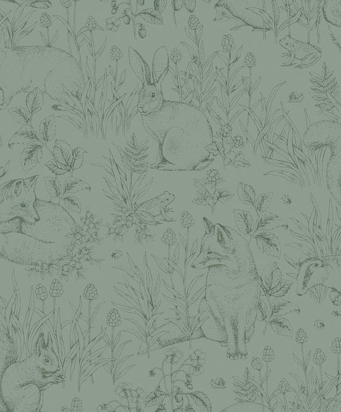 Boråstapeter Wallpaper Newbie - Forest Friends - Green