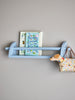 Mingus Shelf Bloomingville Mini blauwe wandplank met kledingroede