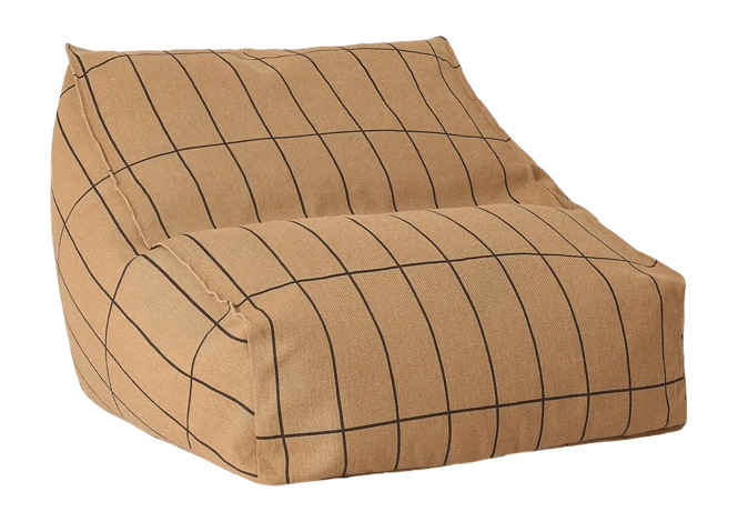 Nobodinoz - Vibes collection - Beanbag Brown/Black Grid