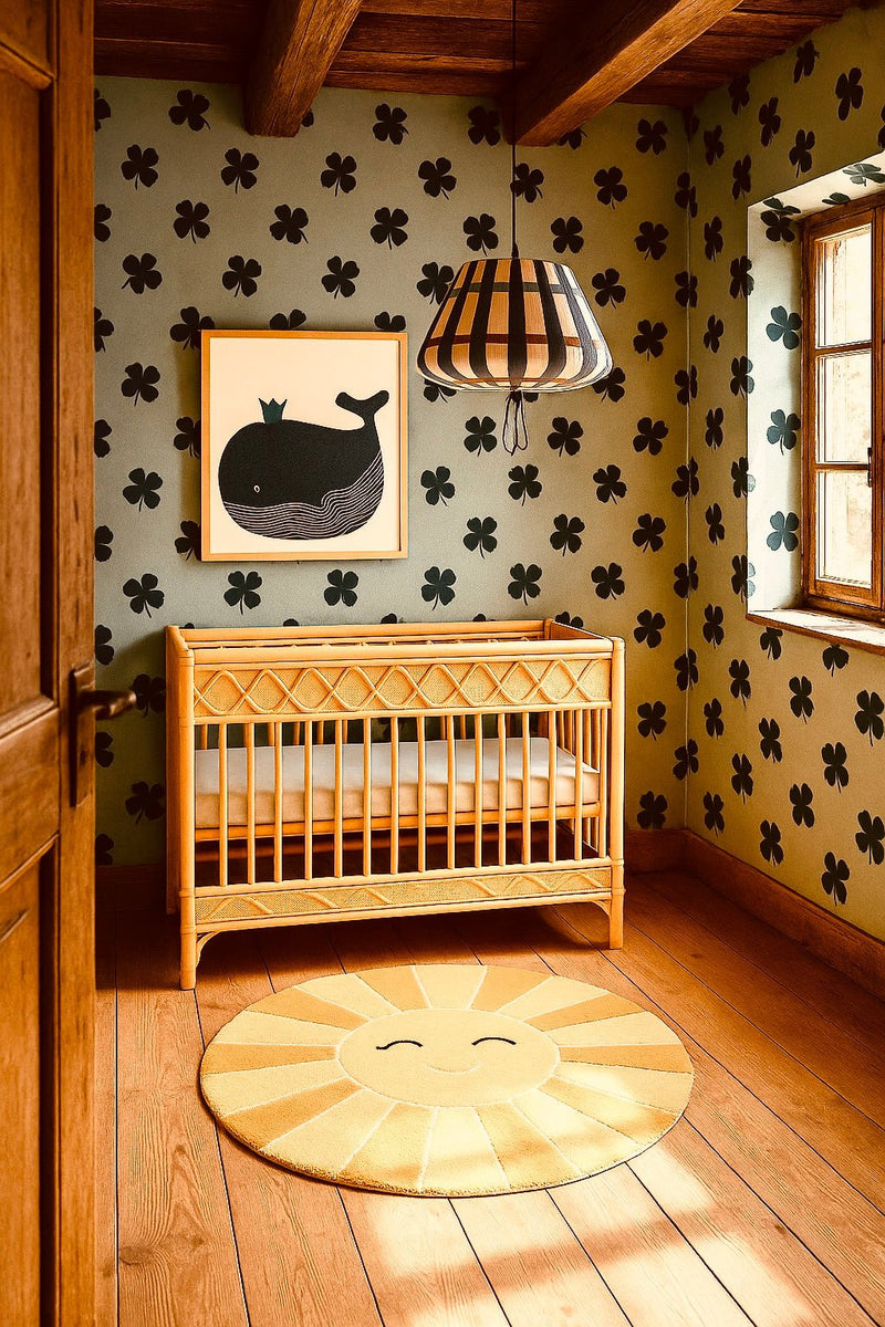 Behang Meet me at the Wall - Lucky Clover - Blue - Joëlle Wehkamp