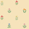 Papier peint florentin - jardin de fleurs - beurre jaune