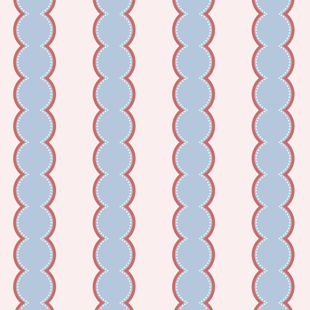 Tapete Stahl Atelier Florentiner - Spulenstreifen - Blau