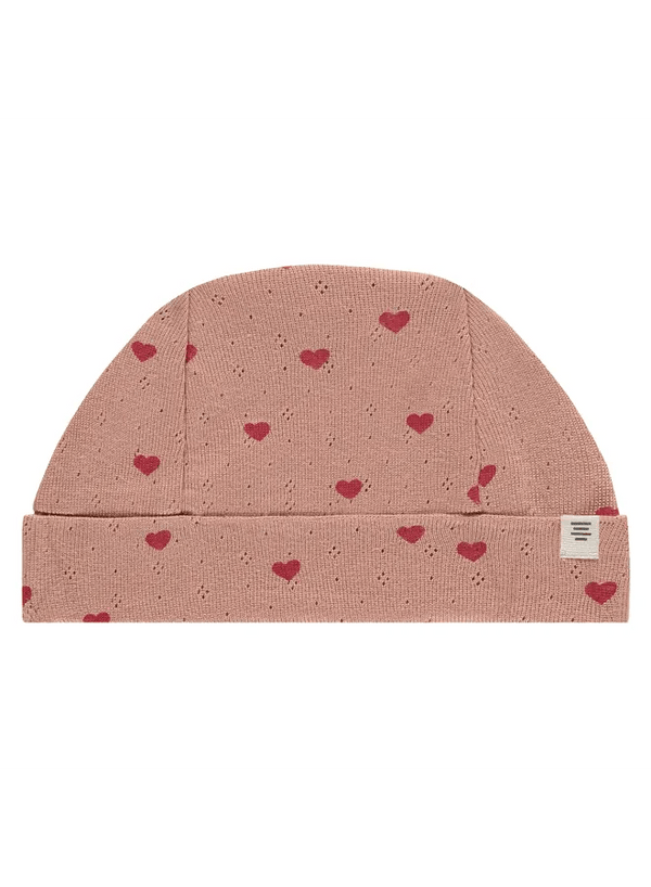 A Tiny Story - Baby Hat - Dusty Coral hearts