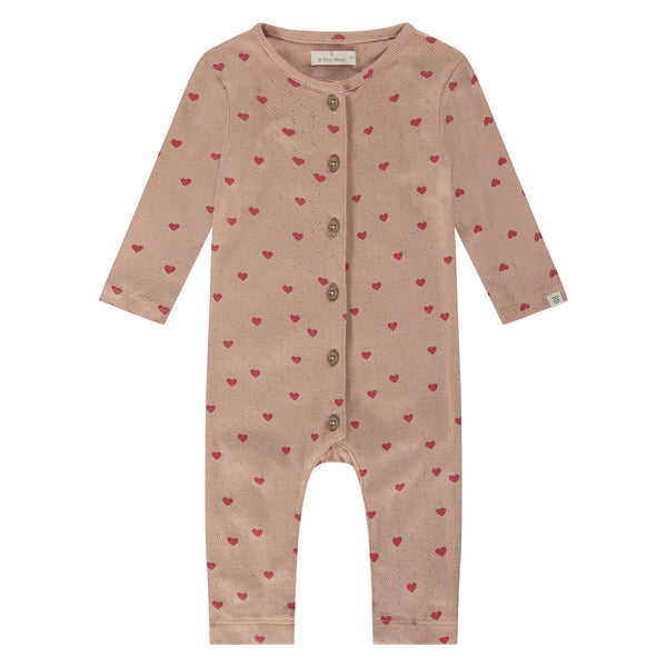 A Tiny Story - Box suit with Dusty Coral hearts