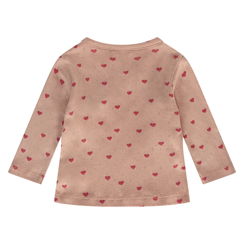 A Tiny Story - Baby t-shirt long sleeve - Dusty Coral Hearts