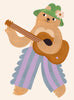 Guitarist A3 poster van Aniek Bartels – dierenposter met beer en gitaar voor creatieve kinderkamer
