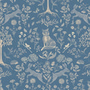 Behang Atelier Florentine - Bosdieren Blauw