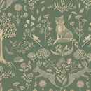 Behang Atelier Florentine - Bosdieren Groen