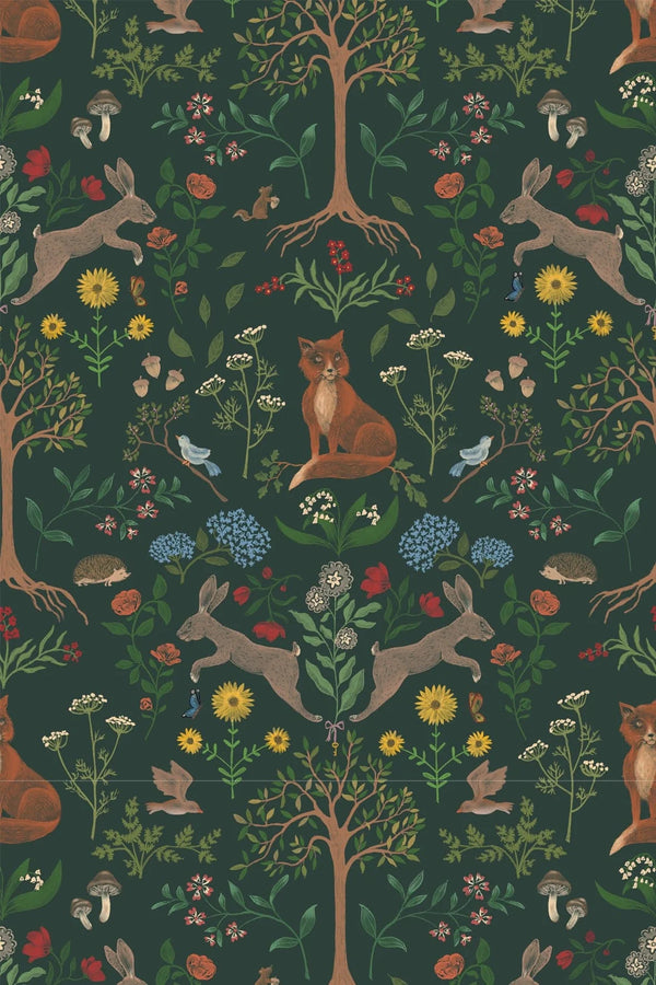 Wallpaper Atelier Florentine - Forest animals multi