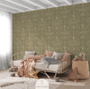 Wallpaper Atelier Florentine - Forest Animals Olive Green