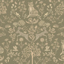 Behangstaal Atelier Florentine - Bosdieren Olijfgroen