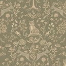 Behang Atelier Florentine - Bosdieren Olijfgroen