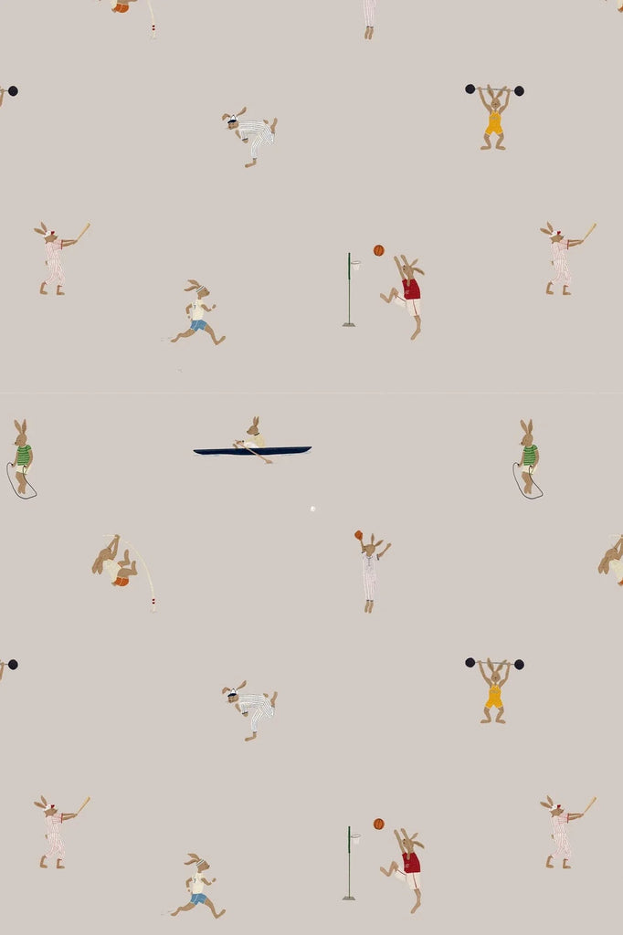  Wallpaper sample Atelier Florentine - Rabbit gym beige