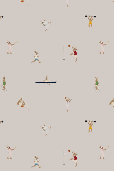  Wallpaper sample Atelier Florentine - Rabbit gym beige