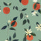 Behangstaal Atelier Florentine - Sinaasappels Groen