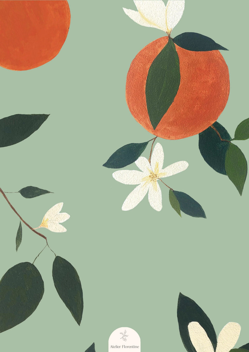 Wallpaper Atelier Florentine - Oranges Green