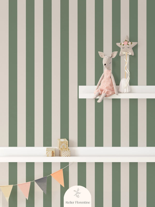  Wallpaper Atelier Florentine - Classic Stripes Green 