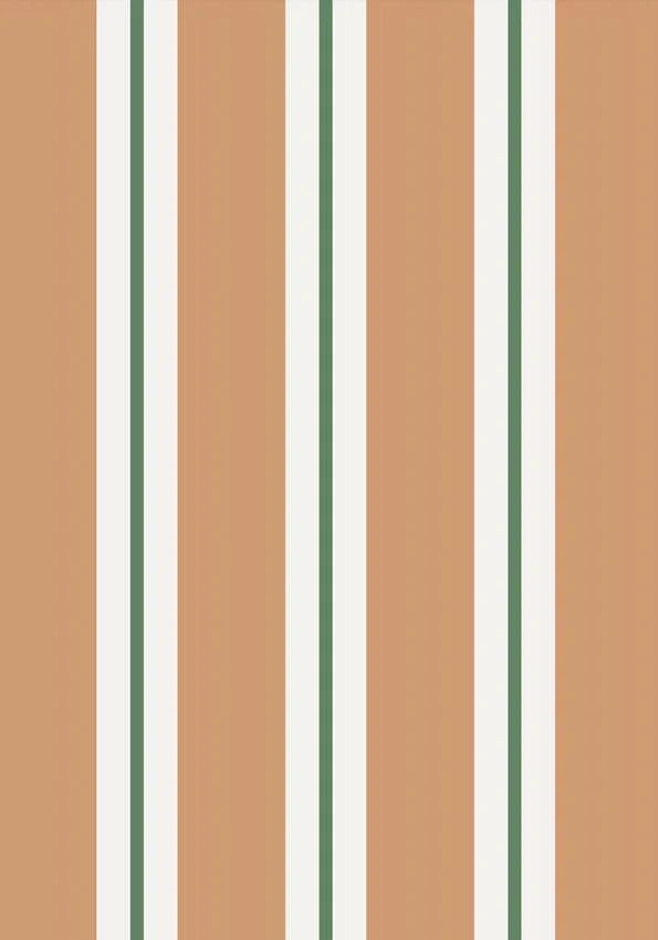 Wallpaper sample Atelier Florentine - Stripe Orange/Green