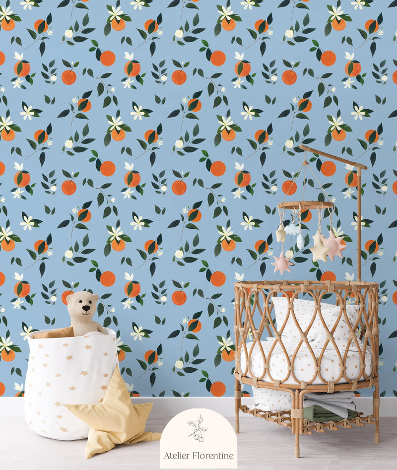 Wallpaper Atelier Florentine - Oranges Blue