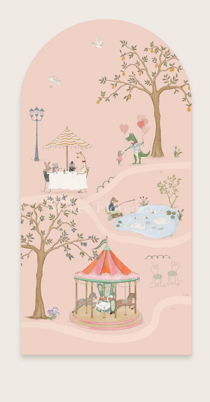 Atelier Florentine - Peel &amp; Stick Wall Sticker - Zoo Pink