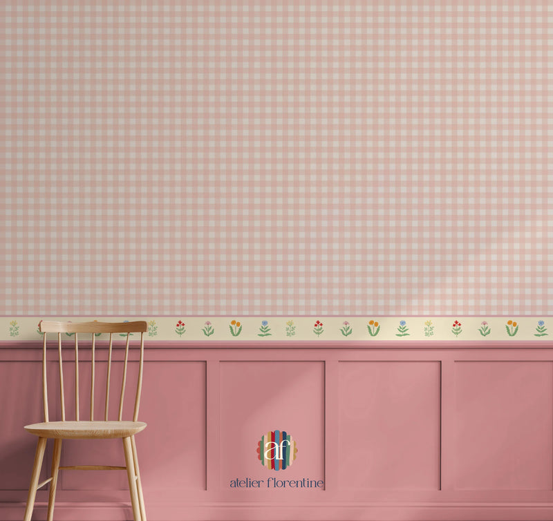 Atelier Florentine - Selbstklebende Tapetenbordüre - Blumen buttergelb