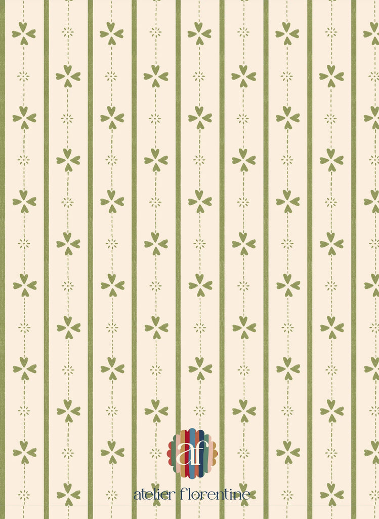 Wallpaper sample Atelier Florentine - Cottage stripe green