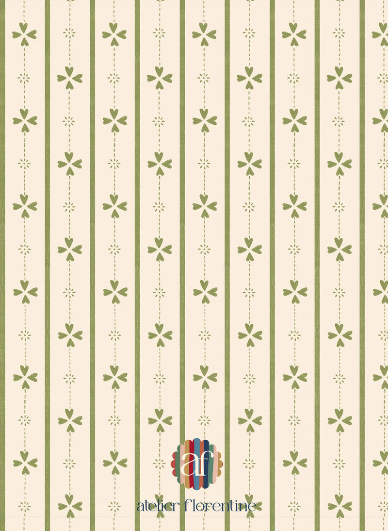 Wallpaper sample Atelier Florentine - Cottage stripe green