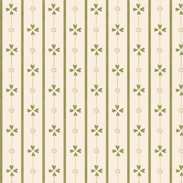Wallpaper Atelier Florentine - Cottage stripes - green