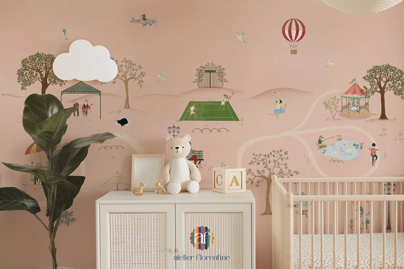 Wallpaper Atelier Florentine - Zoo Pink Mural