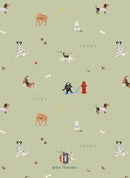 Behangstaal Atelier Florentine - Hondjes - Groen