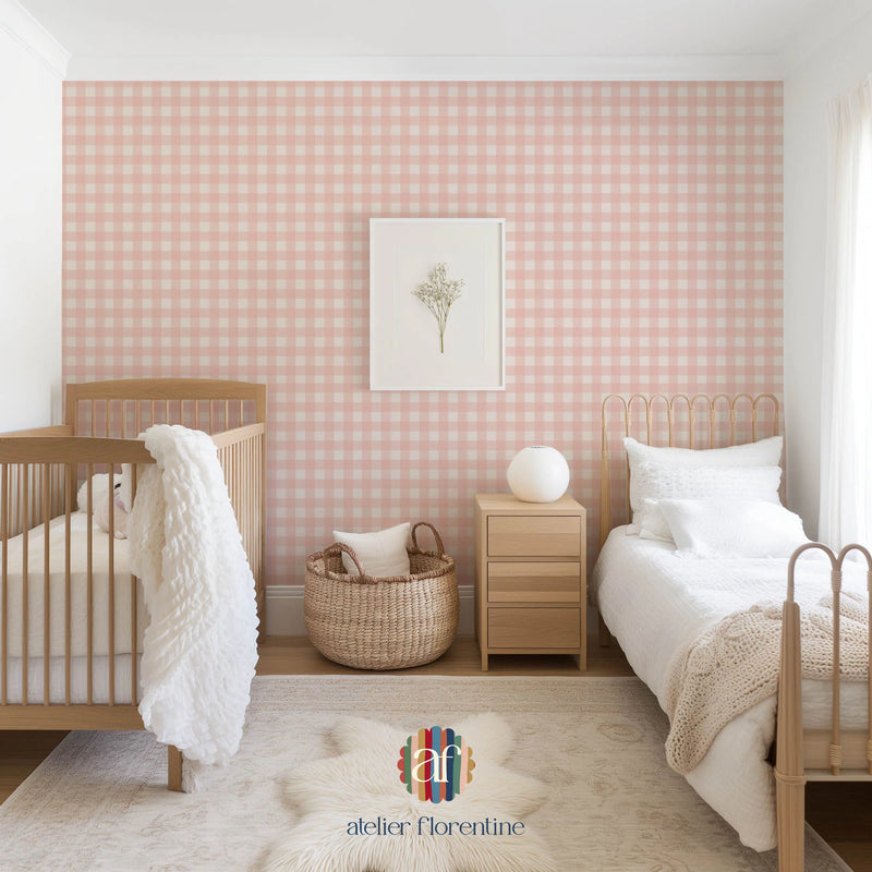 Wallpaper Atelier Florentine - Checks - Pink