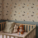 Carta da parati Atelier Florentine - Fighe - Righe Blu