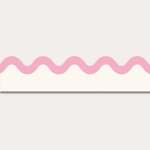 Atelier Florentine - Corrugated wallpaper border - Pink &amp; Cream