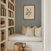 Wallpaper Atelier Florentine - Small stripes - Blue