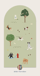 Atelier Florentine - Adesivo da parete Peel & Stick - Cani verde